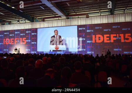 (150505) -- ISTANBUL, May 5, 2015 -- Turkish President Recep Tayyip Erdogan delivers a speech at the opening ceremony of the 12th International Defense Industry Fair in Istanbul, Turkey, on May 5, 2015. Turkish President Recep Tayyip Erdogan said on Tuesday that his country seeks to achieve self-sufficiency in the defense industry by 2023. ) TURKEY-ISTANBUL-INTERNATIONAL DEFENSE INDUSTRY FAIR HexCanling PUBLICATIONxNOTxINxCHN   Istanbul May 5 2015 Turkish President Recep Tayyip Erdogan delivers a Speech AT The Opening Ceremony of The 12th International Defense Industry Fair in Istanbul Turkey Stock Photo