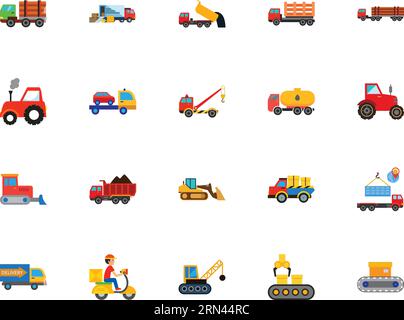 Machinery icon set Stock Vector