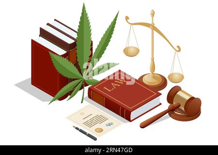 Isometric legality of cannabis, legal and illegal cannabis on the world. Cannabis products. Herbal alternative medicine, cbd oil, pharmaceptical Stock Vector