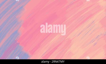 Coral red yellow blue abstract background. Strokes of paint, colors smoothly flow into each other. Vector. Texture background for postcard, design, pr Stock Vector