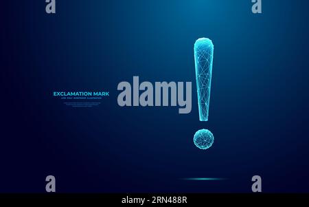 Abstract digital Exclamation mark. Attention icon.  Stock Vector