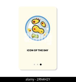 Microbes, viruses and microorganisms vector icon Stock Vector
