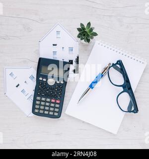 Composed notepad realtor desk Stock Photo