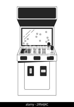 Arcade video game machine flat monochrome isolated vector object Stock Vector