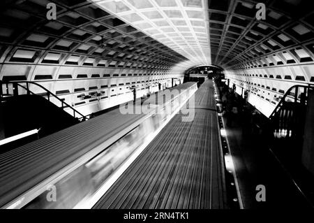 The Smithsonian underground Metro station in Washington DC. Stock Photo