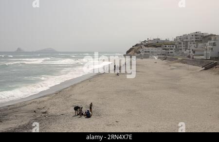 Punta Hermosa beach, the wale view from the shore, lima Peru Stock Photo