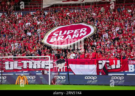 BERGEN - Fans of SK Brann during the UEFA Conference League play-offs match between SK Brann and AZ Alkmaar at Brann stadium on August 31, 2023 in Bergen, Norway. ANP ED VAN DE POL Stock Photo