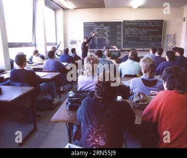 School, evening school, second chance education, mathematics lessons, 80s, Dortmund, Germany Stock Photo