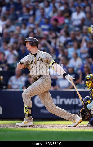 MILWAUKEE, WI - MAY 27: San Diego Padres infielder Fernando Tatis Jr. (23)  runs the bases during the MLB game against the Milwaukee Brewers on May 27,  2021 at American Family Field