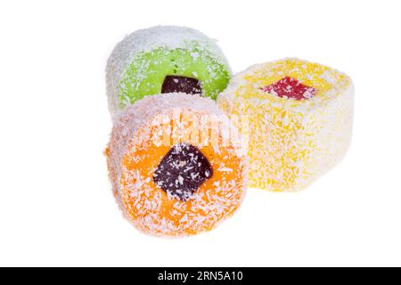 Turkish delight isolated on white background Stock Photo
