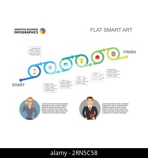 Line with project steps from start to finish vector illustration Stock Vector