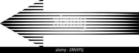 Set pointing arrows, striped texture arrow path direction Stock Vector