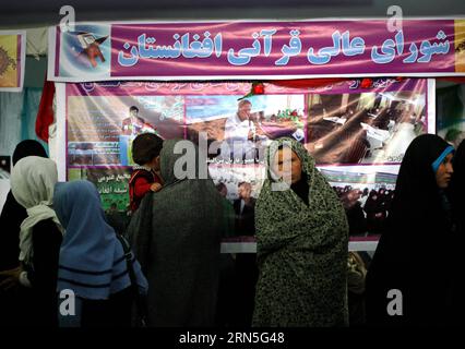 (150625) -- KABUL, June 25, 2015 -- Afghan women participate in a religious book exhibition during the holy month of Ramadan in Kabul, Afghanistan, June 25, 2015. ) AFGHANISTAN-KABUL-BOOK-EXHIBITION AhmadxMassoud PUBLICATIONxNOTxINxCHN   150625 Kabul June 25 2015 Afghan Women participate in a Religious Book Exhibition during The Holy Month of Ramadan in Kabul Afghanistan June 25 2015 Afghanistan Kabul Book Exhibition AhmadxMassoud PUBLICATIONxNOTxINxCHN Stock Photo