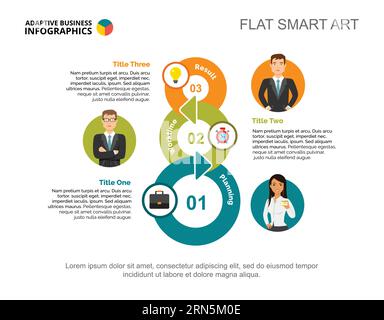 Process Chart with Three Elements Template Stock Vector