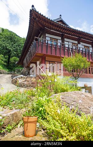 Chunjinam Hermitage at Baekyangsa Temple, main temple of the Jogye Order of Korean Buddhism, Bukha-myeon, Jangseong, South Jeolla Province, South Stock Photo