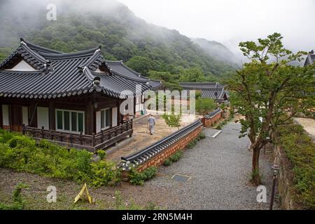 Baekyangsa Temple, main temple of the Jogye Order of Korean Buddhism, Bukha-myeon, Jangseong, South Jeolla Province, South Korea Stock Photo