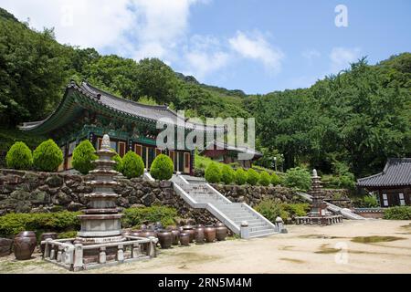 Chunjinam Hermitage at Baekyangsa Temple, main temple of the Jogye Order of Korean Buddhism, Bukha-myeon, Jangseong, South Jeolla Province, South Stock Photo