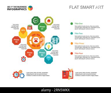 Cycle Diagram with Four Elements Template Stock Vector