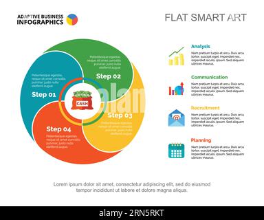 Cycle Chart with Four Steps Template Stock Vector