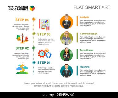 Four Business Steps Slide Template Stock Vector
