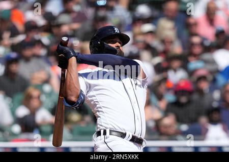 Detroit Tigers' Brendan White plays during a baseball game, Wednesday, Aug.  30, 2023, in Detroit. (AP Photo/Carlos Osorio Stock Photo - Alamy