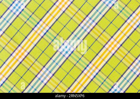 Green gingham textile texture background Stock Photo