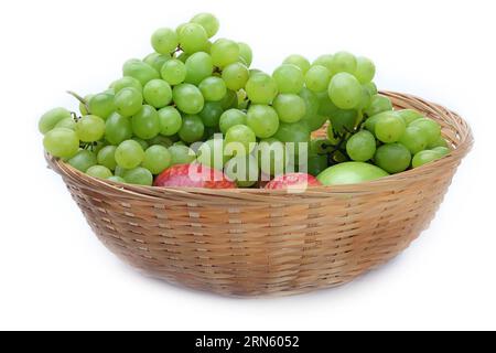 The grape in vase isolated on white background Stock Photo