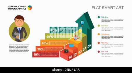 Five Steps Percentage Chart Slide Template Stock Vector Image & Art - Alamy