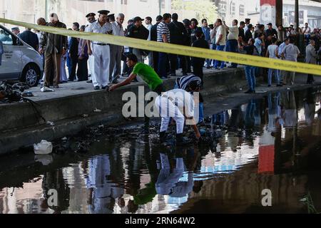 (150711) -- CAIRO, July 11, 2015 -- Investigators work at the explosion site outside Italian Consulate in downtown Cairo, capital of Egypt, on July 11, 2015. A powerful explosion occurred in front of Italian Consulate in downtown Cairo Saturday, killing one person and injuring seven, according to Egypt s Health Ministry. ) EGYPT-CAIRO-ITALIAN CONSULATE-EXPLOSION CuixXinyu PUBLICATIONxNOTxINxCHN   150 711 Cairo July 11 2015 Investigators Work AT The Explosion Site outside Italian consulate in Downtown Cairo Capital of Egypt ON July 11 2015 a Powerful Explosion occurred in Front of Italian consu Stock Photo