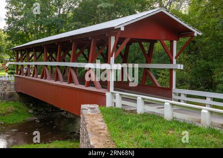 Colvin Covered Bridge, 707 Mill Rd., Schellsburg, PA 15559, Bedford County, Pennsylvania, USA Stock Photo