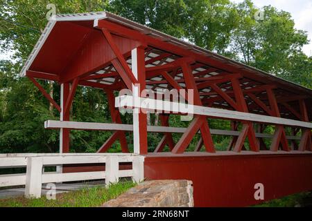 Colvin Covered Bridge, 707 Mill Rd., Schellsburg, PA 15559, Bedford County, Pennsylvania, USA Stock Photo