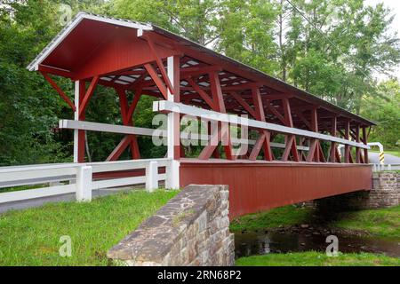 Colvin Covered Bridge, 707 Mill Rd., Schellsburg, PA 15559, Bedford County, Pennsylvania, USA Stock Photo