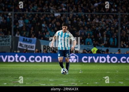 Avellaneda, Argentina. 30th Aug, 2023. Juan Nardoni of Racing Club seen in action during a Copa CONMEBOL Libertadores 2023 Group A match between Racing Club and Ñublense at Presidente Peron Stadium. Boca Juniors beat Racing 4-1 in penalties to qualify for the Copa Libertadores semi-final. Credit: SOPA Images Limited/Alamy Live News Stock Photo