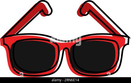 Isolated colored sketch of a sunglasses icon Vector Stock Vector