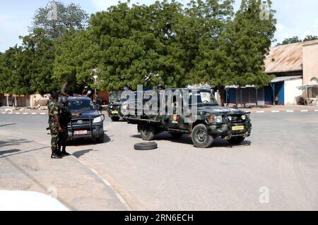 (150722) -- YAOUNDE, July 22, 2015 () -- Security personnels patrol in the street after two suicide blasts in Cameroon s northern city of Maroua on July 22, 2015. An estimated 20 people were killed and more than 30 others injured as two suicide blasts on Wednesday hit Cameroon s northern city of Maroua, an army source said. () CAMEROON-MAROUA-BLASTS xinhua PUBLICATIONxNOTxINxCHN   150722 Yaounde July 22 2015 Security personnels Patrol in The Street After Two Suicide BLAST in Cameroon S Northern City of Maroua ON July 22 2015 to estimated 20 Celebrities Were KILLED and More than 30 Others Injur Stock Photo