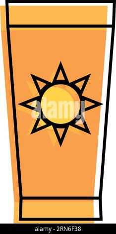 Isolated colored sketch of a sunscreen bottle icon Vector Stock Vector