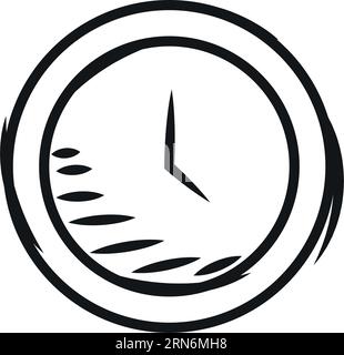 Isolated sketch of a clock wall icon Vector Stock Vector