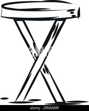 vector, isolated desk, sketch of a table, collection, set of ...