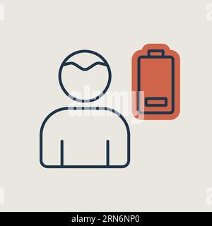 Novel Coronavirus symptoms weakness vector icon. Stress low battery. Graph symbol for medical web site and apps design, logo, app, UI Stock Vector