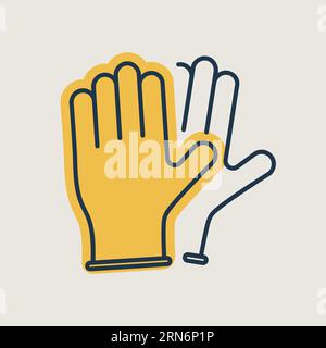 Medical protective rubber gloves vector icon. Coronavirus. Graph symbol for medical web site and apps design, logo, app, UI Stock Vector