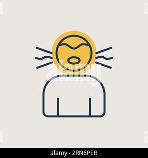 Novel Coronavirus symptoms dry cough vector icon. Medical sign. Graph symbol for medical web site and apps design, logo, app, UI Stock Vector