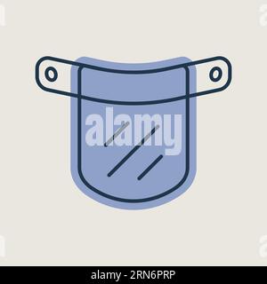 Plastic protective face shield vector icon. Medical sign. Coronavirus. Graph symbol for medical web site and apps design, logo, app, UI Stock Vector