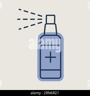 Anti-bacterial sanitizer spray, hand sanitizer vector icon. Coronavirus. Graph symbol for medical web site and apps design, logo, app, UI Stock Vector