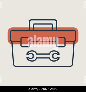 Tolbox vector flat icon. Construction, repair and building. Graph symbol for your web site design, logo, app, UI Stock Vector