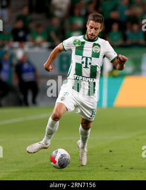 Budapest, Hungary. 31st August, 2023. Barnabas Varga of Ferencvarosi TC controls the ball during the UEFA Europa Conference League Play Off Round Second Leg match between Ferencvarosi TC and FK Zalgiris Vilnius at Groupama Arena on August 31, 2023 in Budapest, Hungary. Credit: Laszlo Szirtesi/Alamy Live News Stock Photo