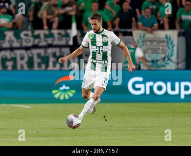 Budapest, Hungary. 31st August, 2023. Barnabas Varga of Ferencvarosi TC runs with the ball during the UEFA Europa Conference League Play Off Round Second Leg match between Ferencvarosi TC and FK Zalgiris Vilnius at Groupama Arena on August 31, 2023 in Budapest, Hungary. Credit: Laszlo Szirtesi/Alamy Live News Stock Photo