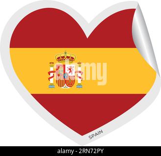 Isolated heart shape with the flag of Spain Vector Stock Vector