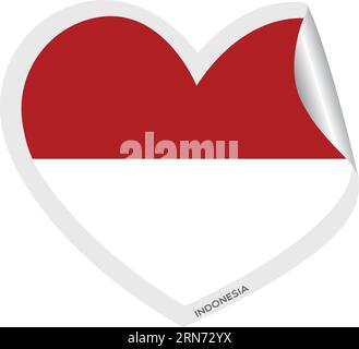 Isolated heart shape with the flag of indonesia Vector Stock Vector