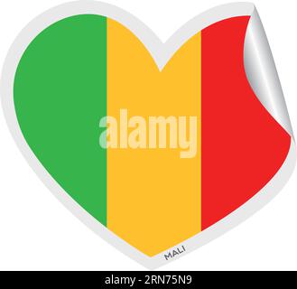 Isolated heart shape with the flag of Mali Vector Stock Vector
