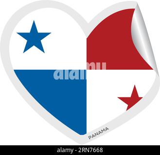 Isolated heart shape with the flag of Panama Vector Stock Vector
